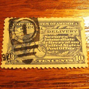 1916 Special Delivery 10 Cent Stamp Blue.